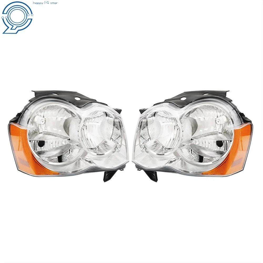 2008–2010 Jeep Grand Cherokee Halogen Headlights Left+Right Side