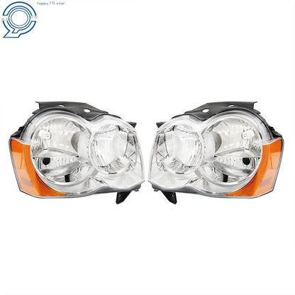 2008–2010 Jeep Grand Cherokee Halogen Headlights Left+Right Side