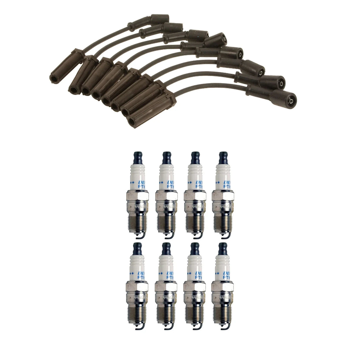 Denso Wire Set & 8 Double Platinum Spark Plugs for Chevy GMC V8 (0.05)