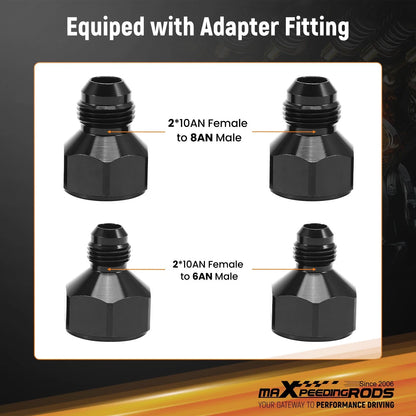 30 Row Oil Cooler Kit in Black for Universal Fit - AN10 & Adapters