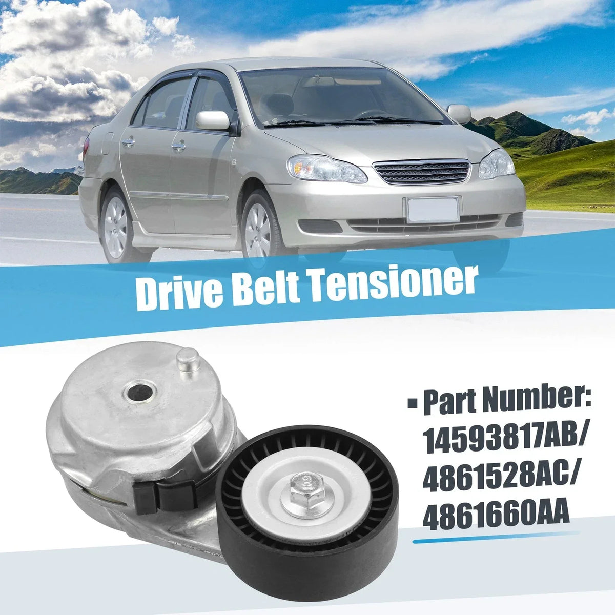 Belt Tensioner Pulley Assembly Replacement for 2008 Dodge Charger