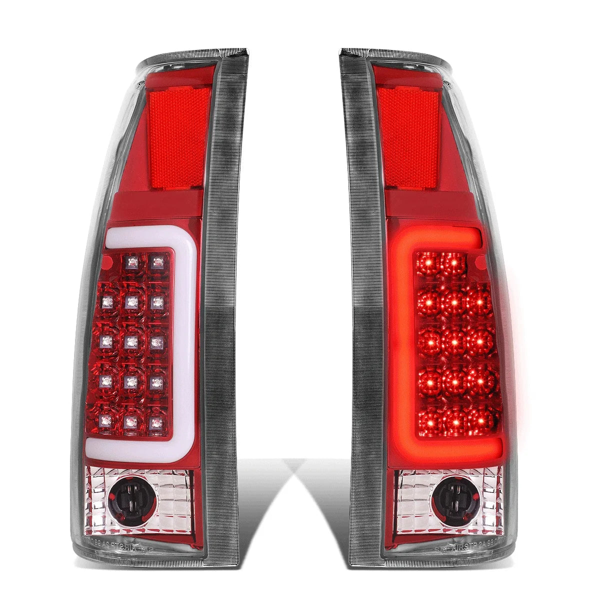 Set of 8 Chrome Headlight, Bumper, Corner, Red 3D LED Tail Light for C10 C/K Truck (1994–2002)