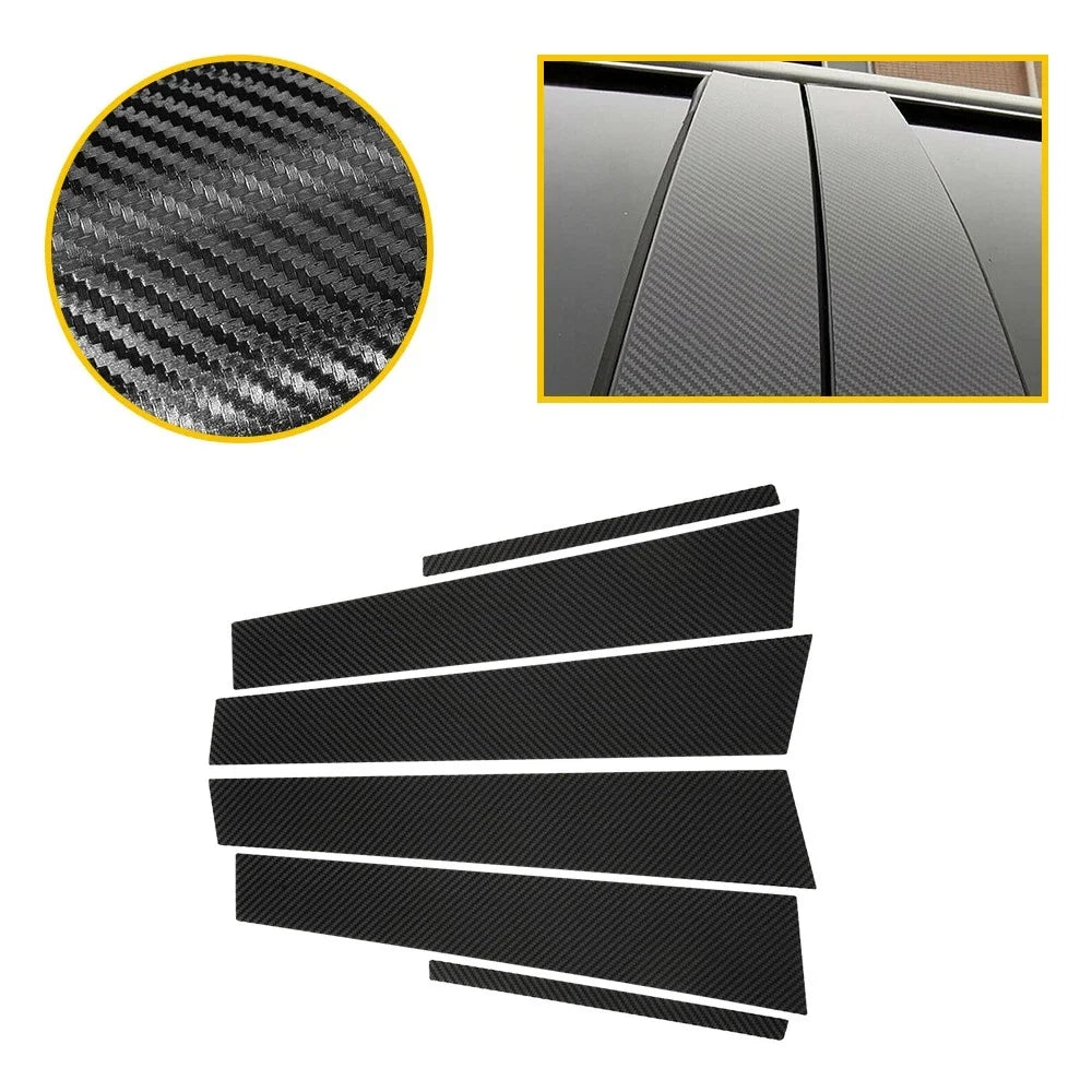 6pcs Carbon Fiber Pillar Post Trim for Dodge Charger (2011–2021)