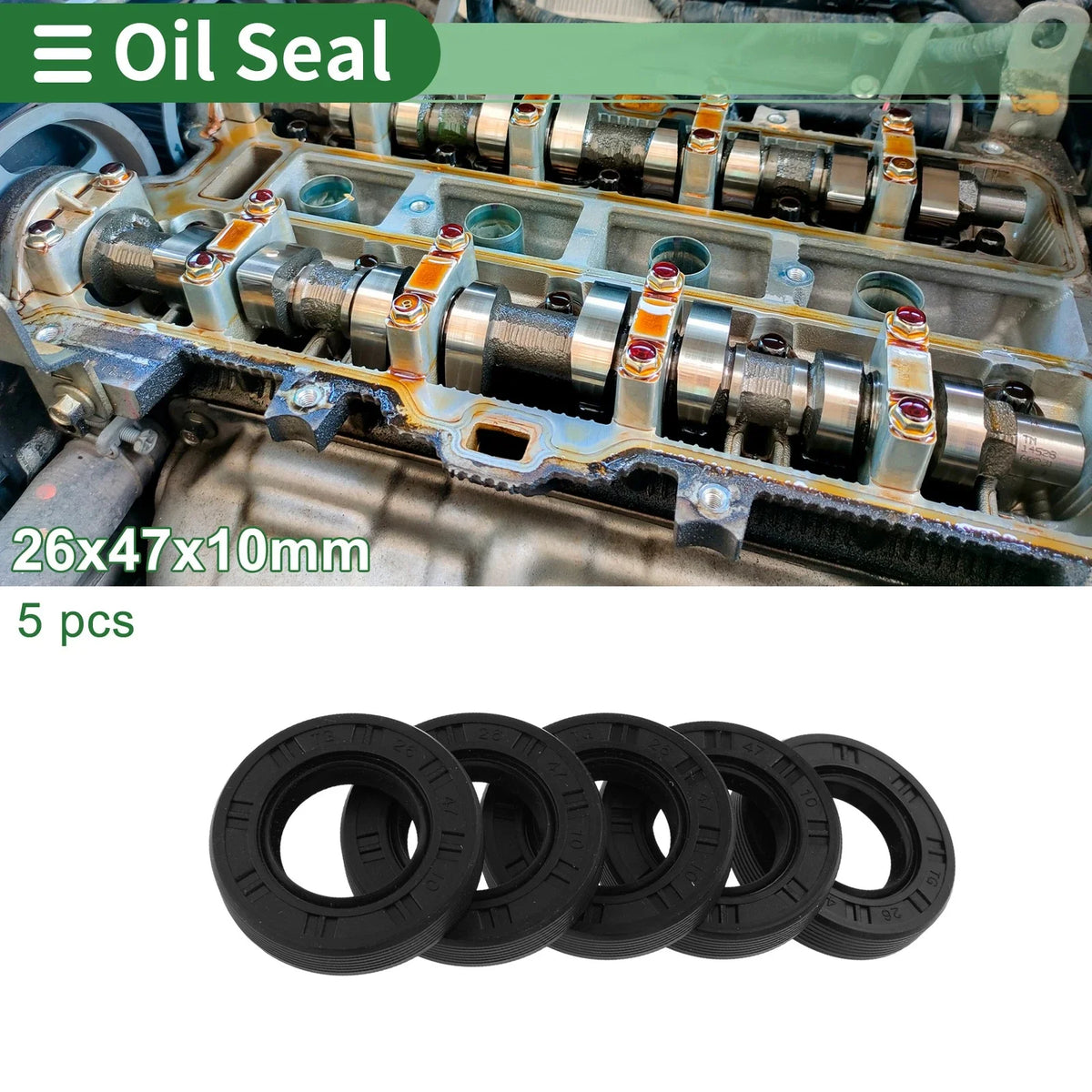 Oil Seal for Various Models (26x47x10mm, NBR Rubber)