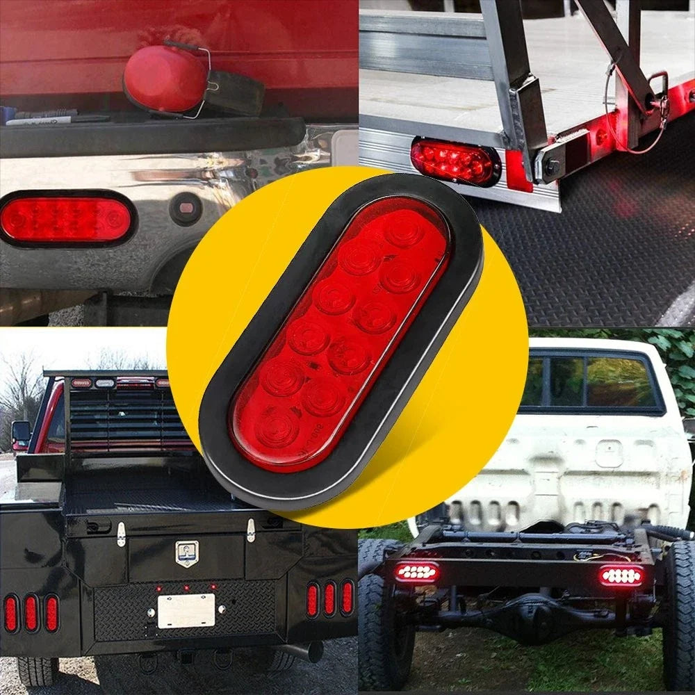 4X 6" Oval LED Trailer Lights for Universal Fit (10 LED)