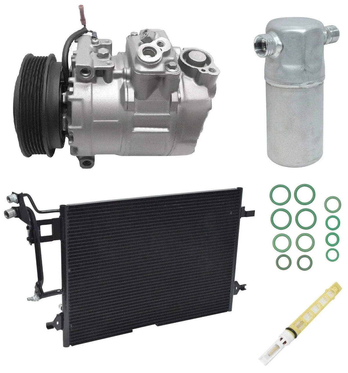 A C Compressor Kit Replacement with Condenser for Volkswagen Passat 2.8L (1999)