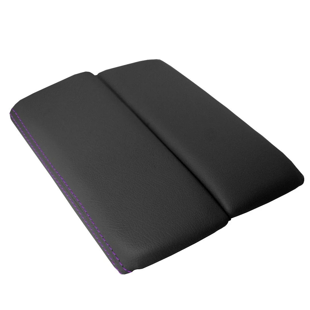 Leather Console Armrest Cover for Mazda CX-9 (2010–2015) Purple Stitch