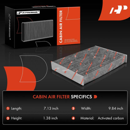 Cabin Air Filter Set (2X) for Nissan Rogue 2014 to 2022 - Activated Carbon