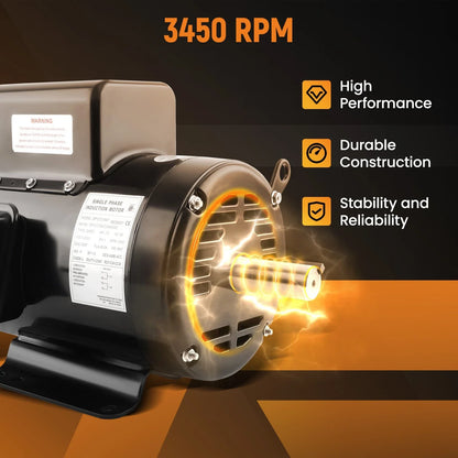 7.5HP Electric Motor for Air Compressor 230V 3450RPM 184T Frame CW/CCW