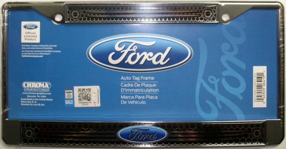 Chrome 3D Ford Logo Truck License Plate Frame for Ford