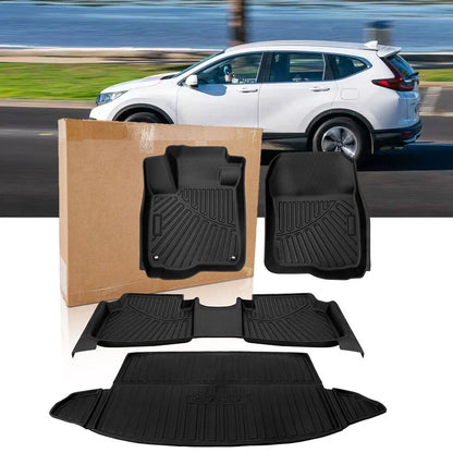 Set of 4 All-Weather Floor Mats for Honda CR-V (2017–2022) TPE Rubber