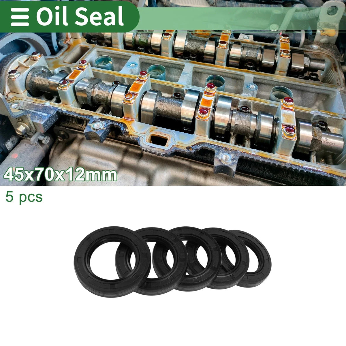 Oil Seal for Various Models (45x70x12mm, NBR Rubber, High Pressure)
