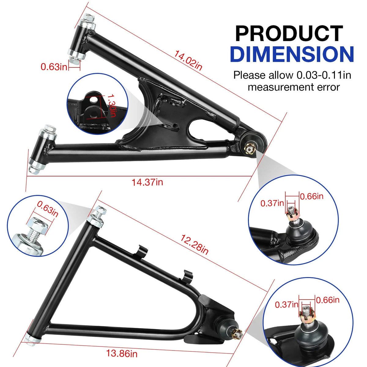Front Control A-Arms Kit for Yamaha Banshee 350 (1987–2006) Upper + Lower