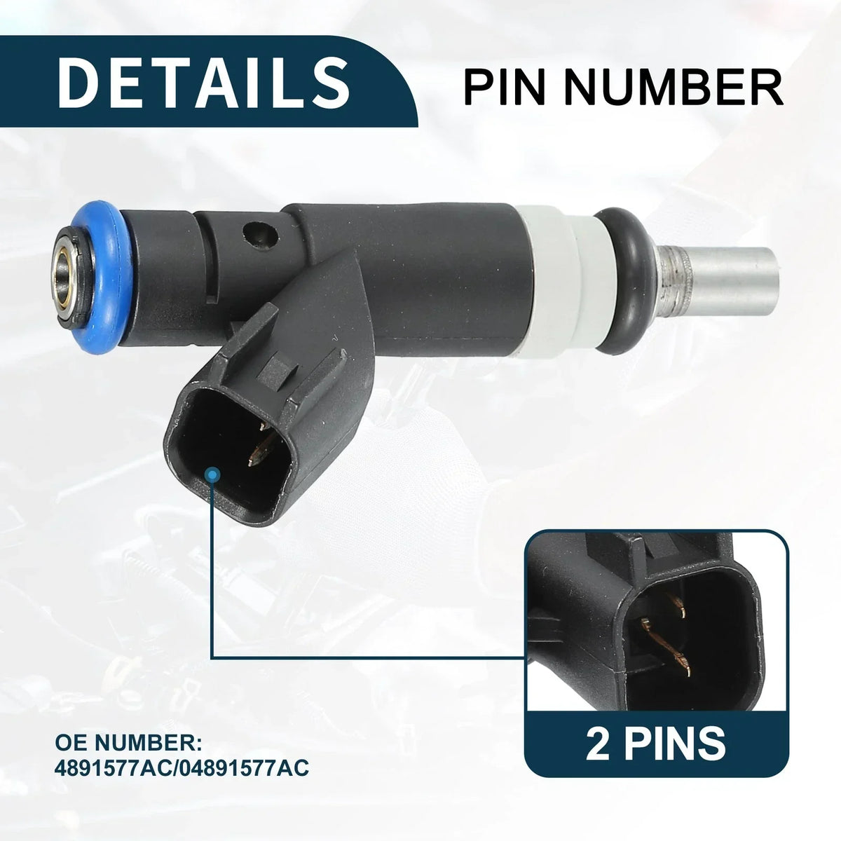 Fuel Injector - Black 2.4L for Dodge Avenger (2008-2014) 1 x