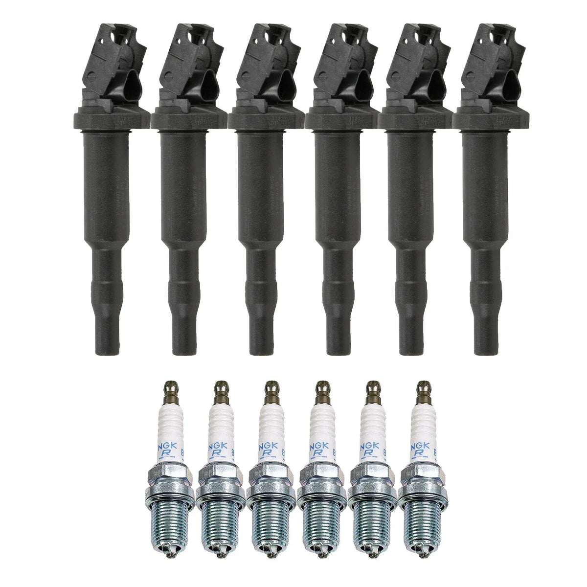 Set of 6 Ignition Coils & Spark Plugs for BMW E82 E88 E92 E93 E70 335i X5
