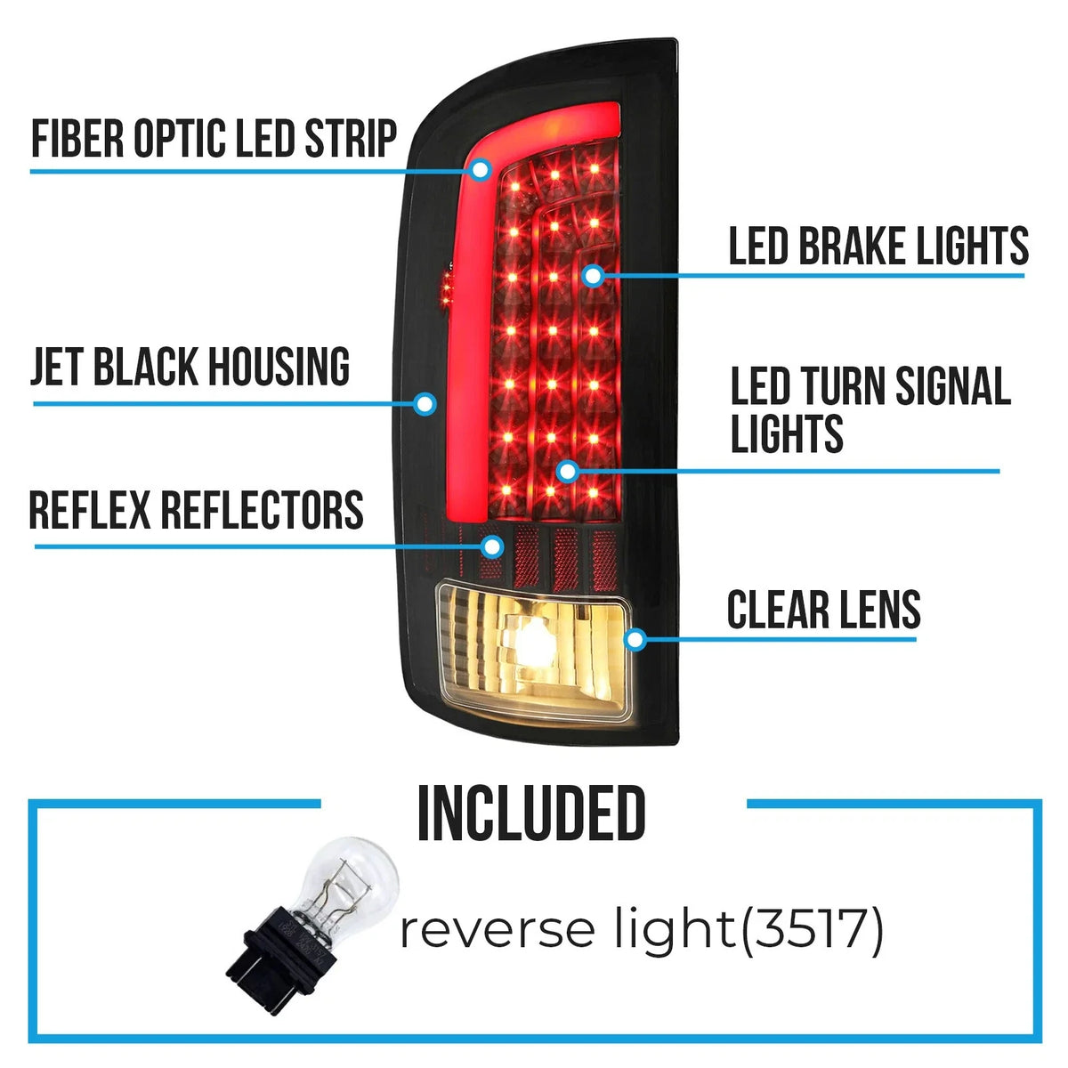 2002-2006 Dodge Ram 1500 2500 3500 LED Tail Light Assembly