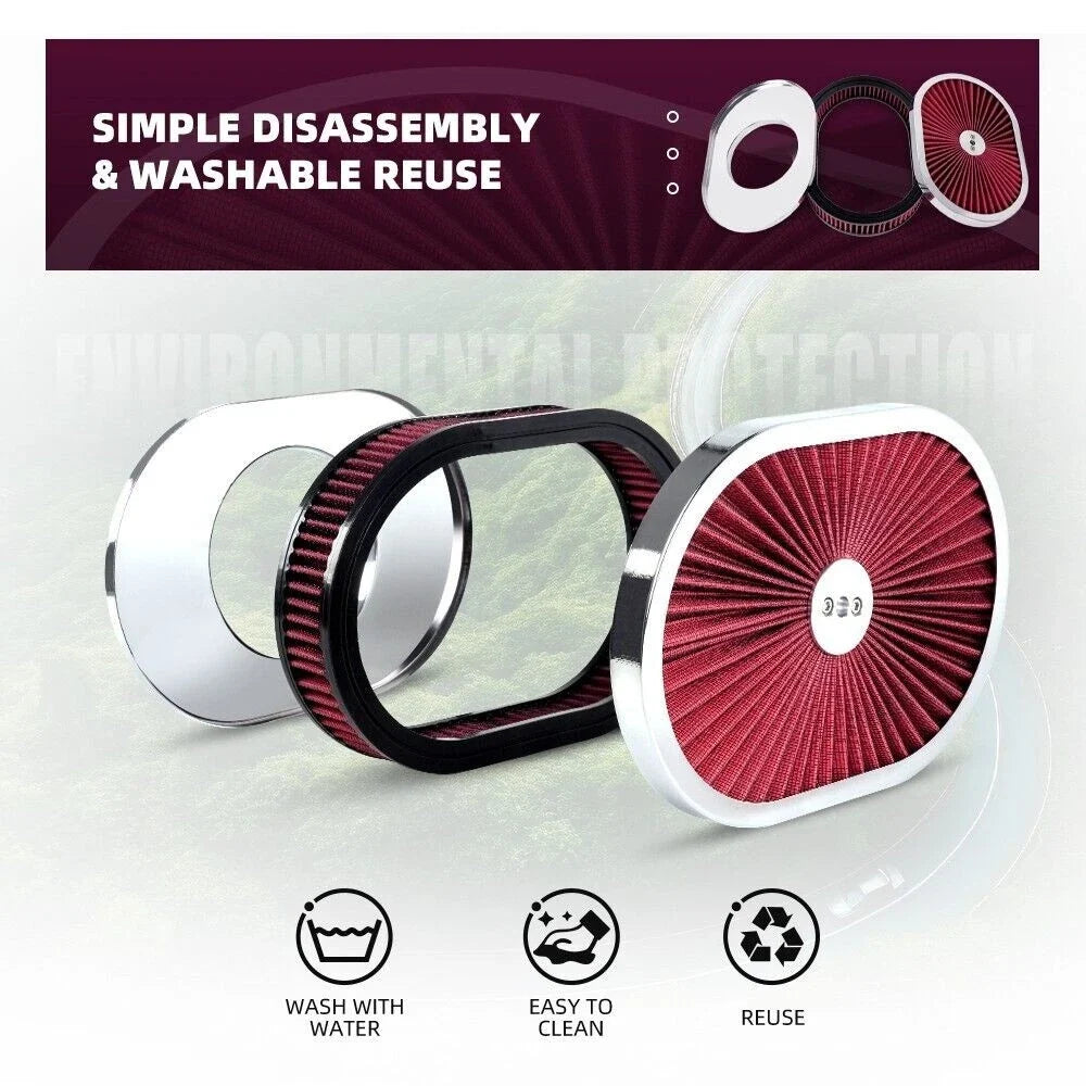 12" Oval Full Finned Air Cleaner for Carburetors