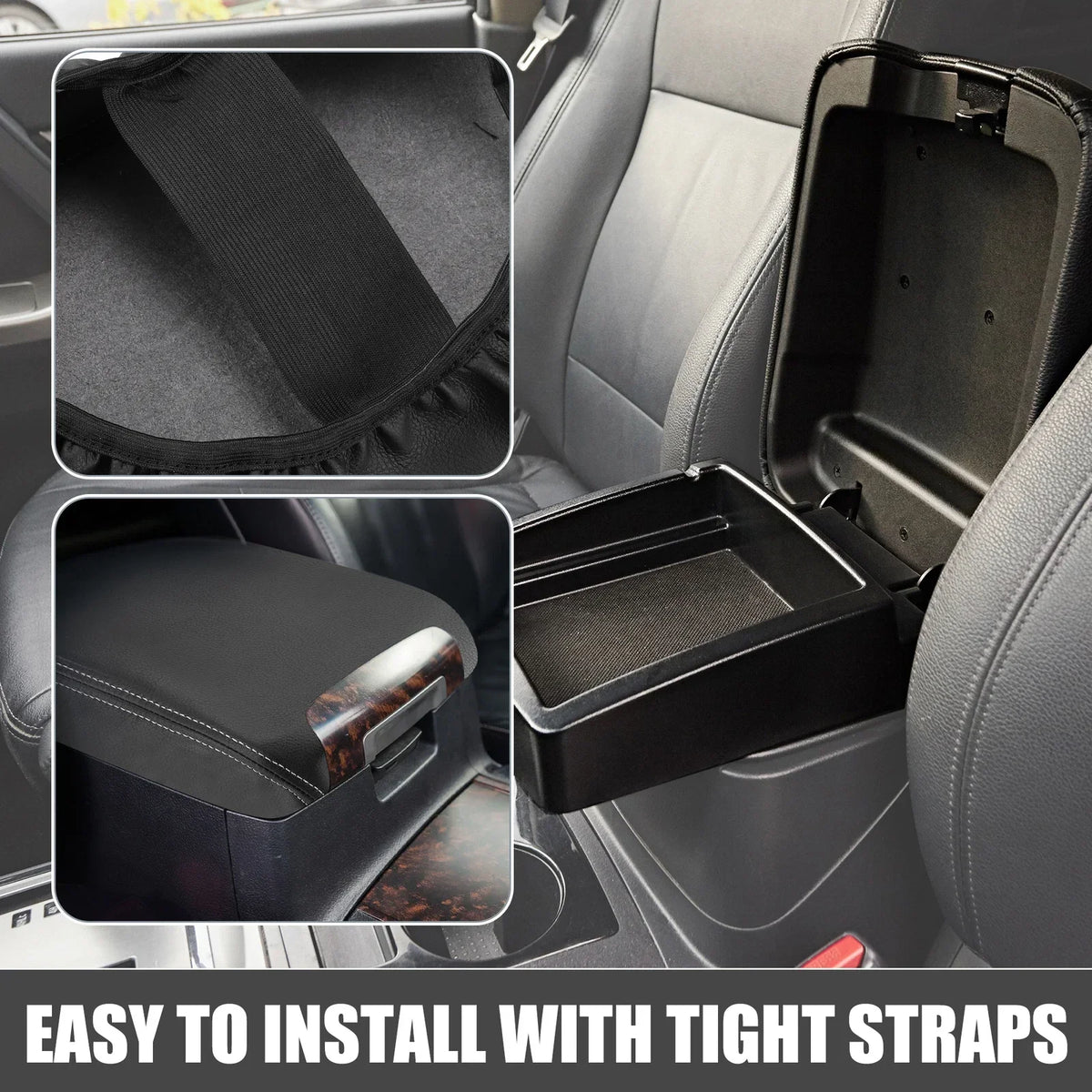 Black Gray Center Console Armrest Cover for Dodge Charger 2011-2023