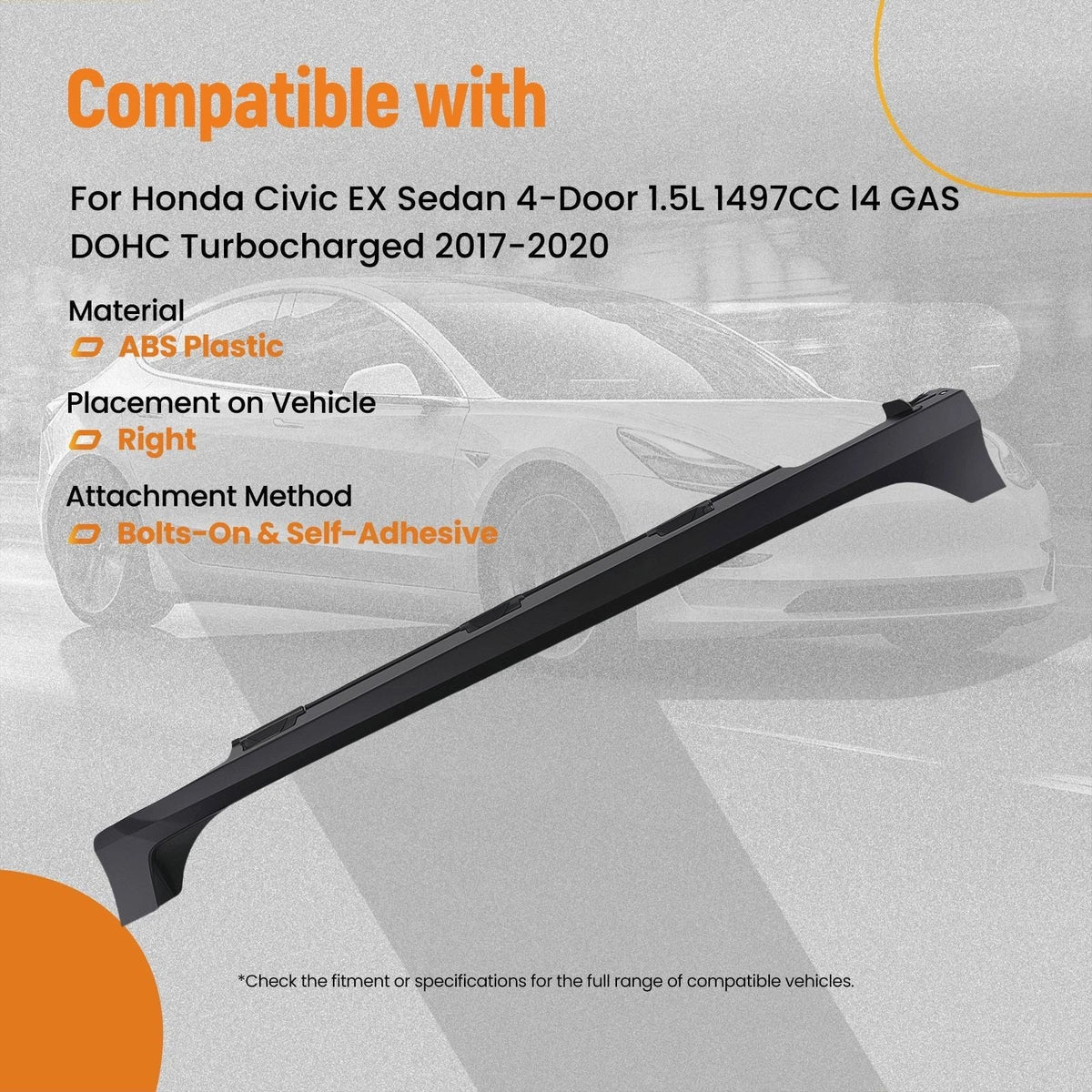 Right Lower Body Protection for 2017-2020 Honda Civic EX LX Sport