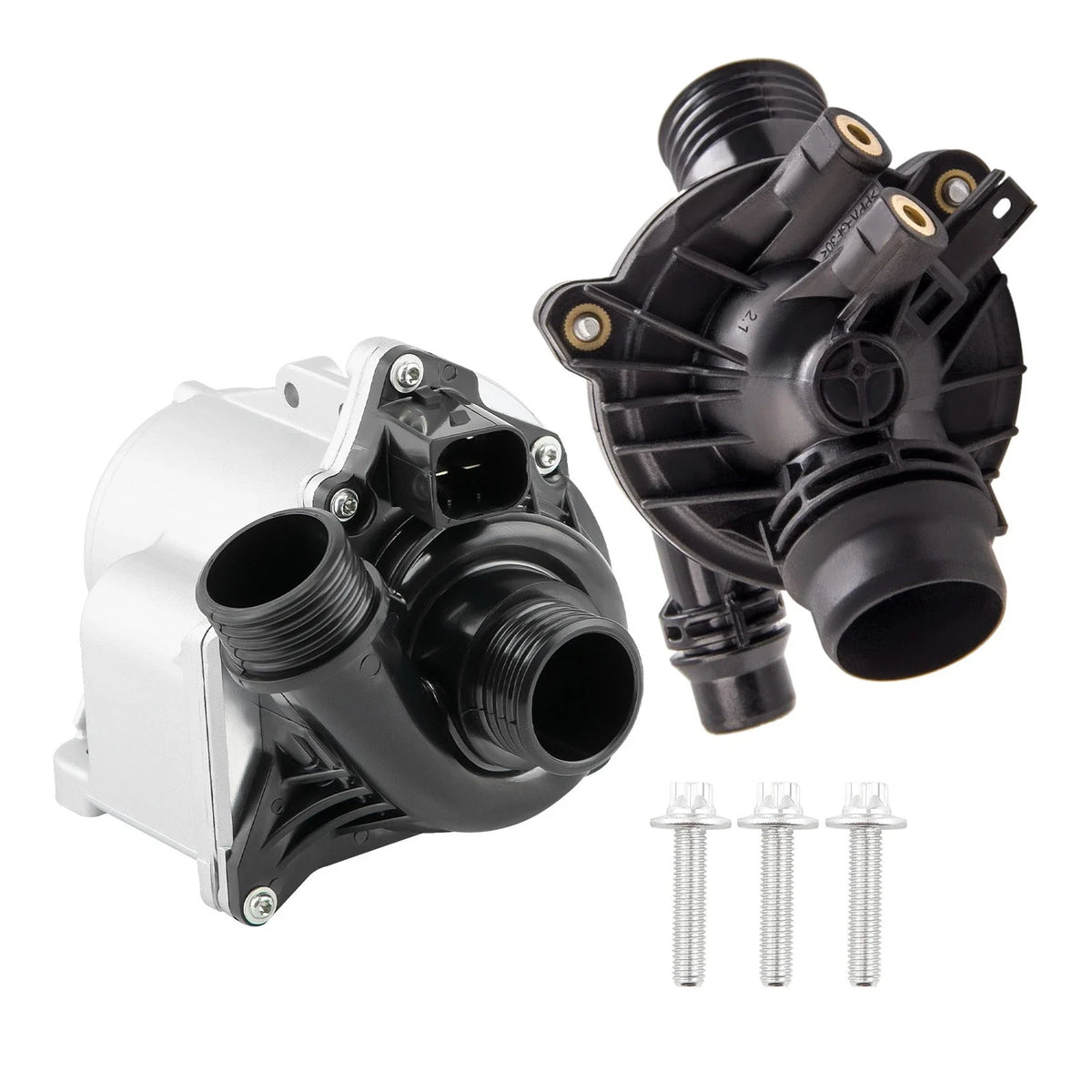Water Pump with Thermostat & Bolts for BMW E60 E83 E91 E92 (2007–2013)