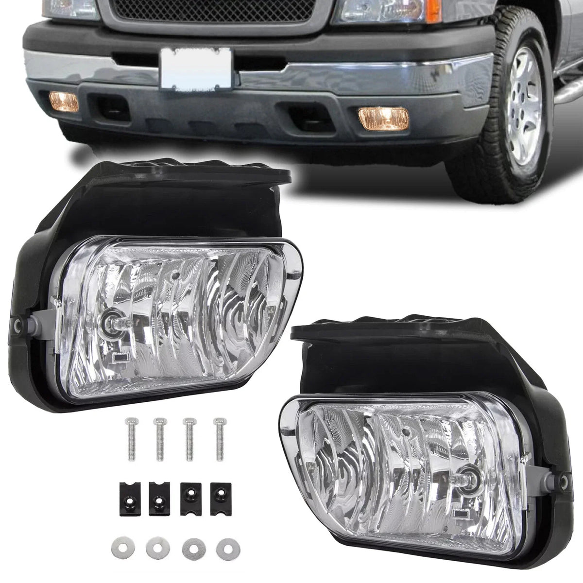 Set of Fog Lights for 2003-2006 Chevy Silverado Avalanche