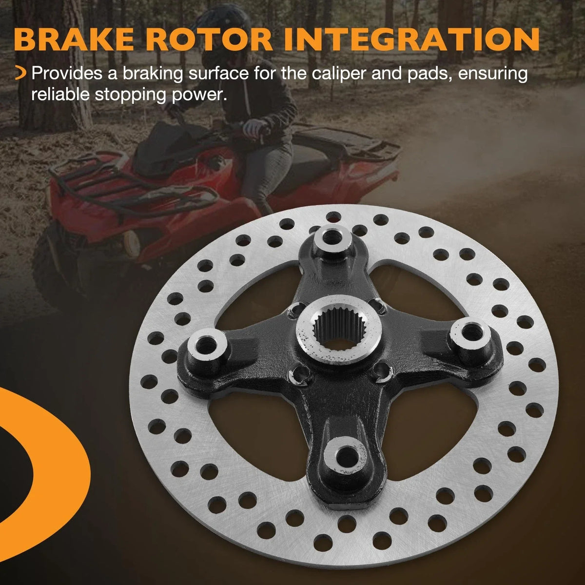 Brake Rotor with Studs & Wheel Hub for Can-Am Outlander (2014-2023)