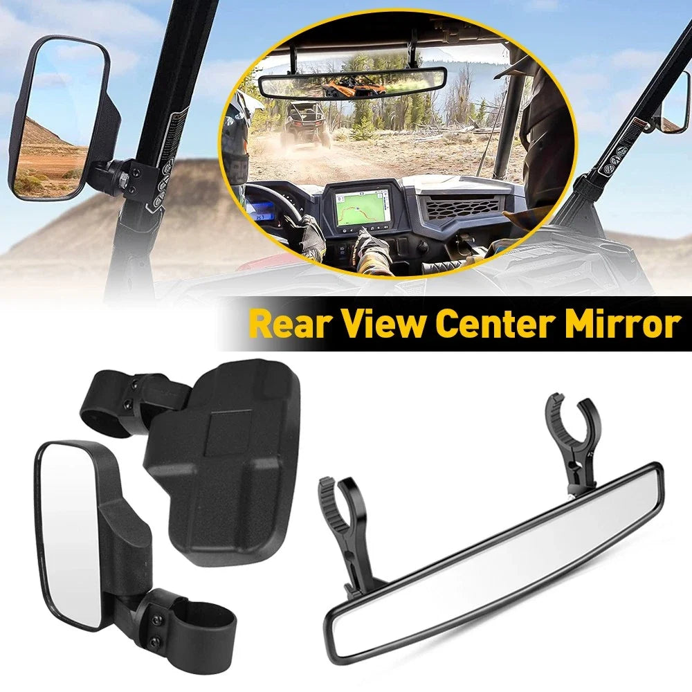 Side Rear View Mirrors & Handle Grabs for Yamaha Rhino Viking Wolverine
