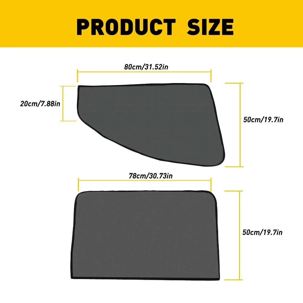 4X Magnetic Window Sun Shade Cover for Universal Vehicles (UV Protection)