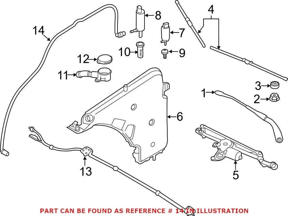 Windshield Washer Hose for BMW (OEM 61677241677)