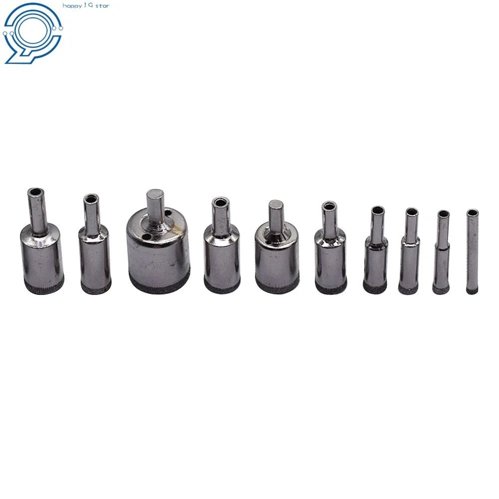10 PCS Diamond Drill Bit Set 6mm - 30mm for Tiles Glass Ceramic