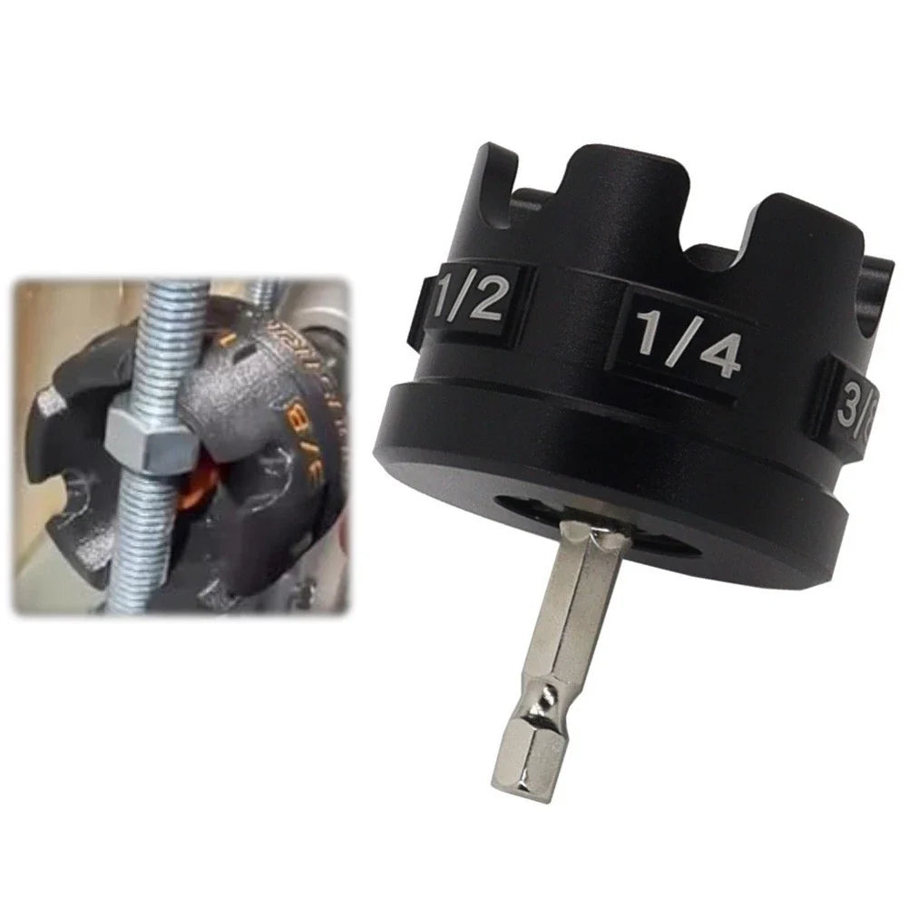 Nut Driver Adapter for Electric Drills (Fits 1/4, 3/8, 1/2 Threaded Rods)