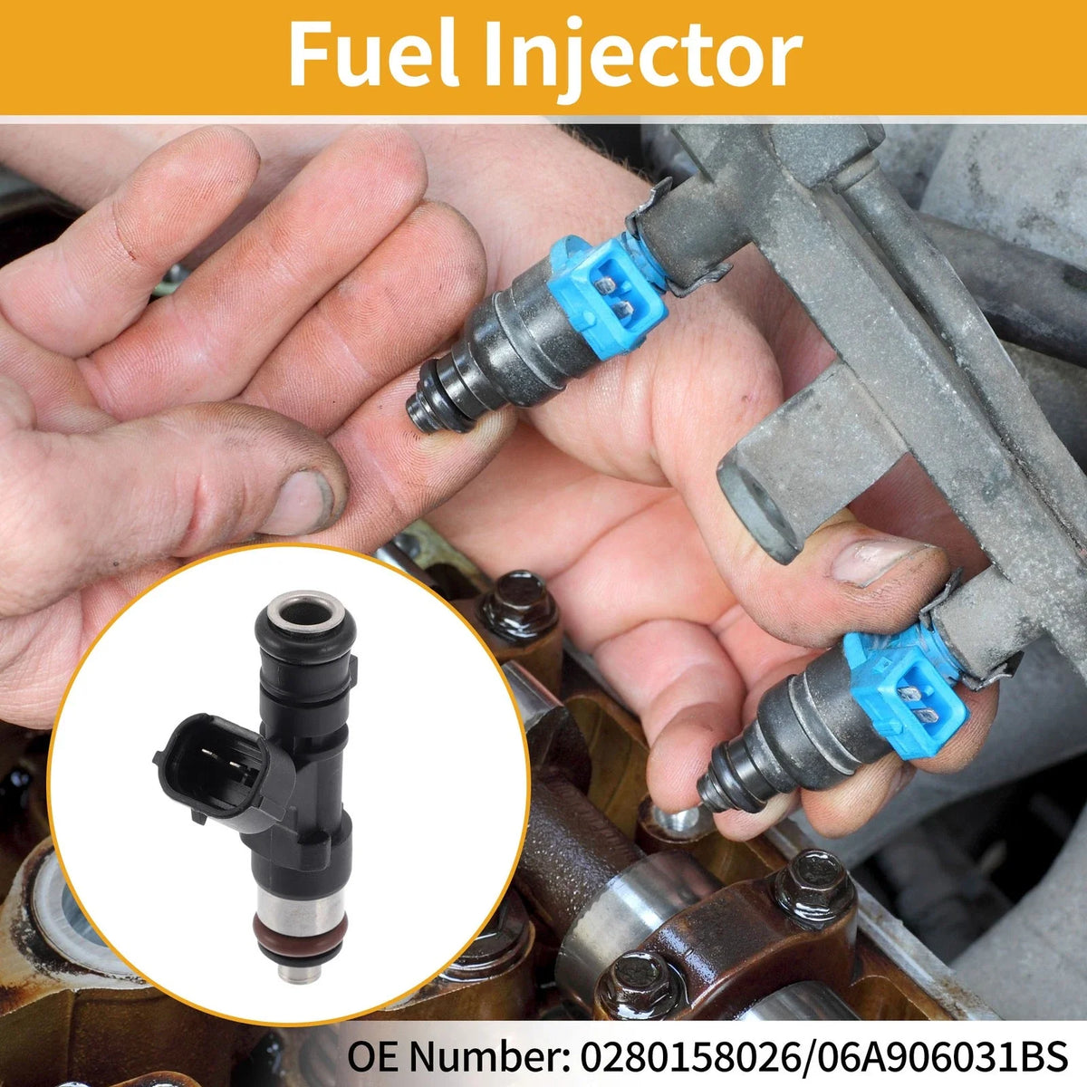 1 Pc Fuel Injector No. 0280158026/06A906031BS for Volkswagen Jetta 2.0 (2004–2006)