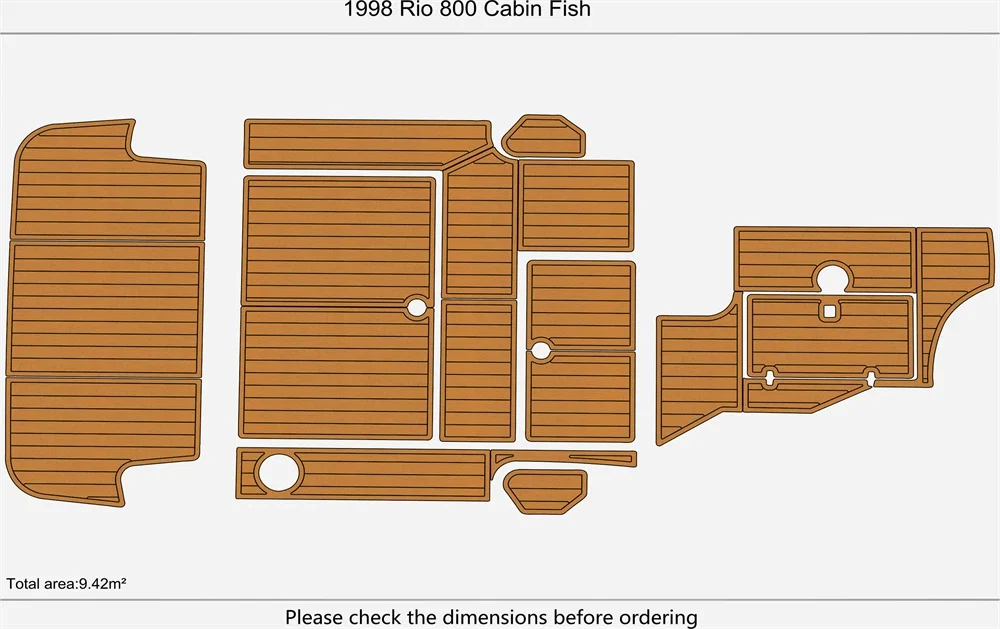 Flooring Mat EVA Pad Teak for 1998 Rio 800