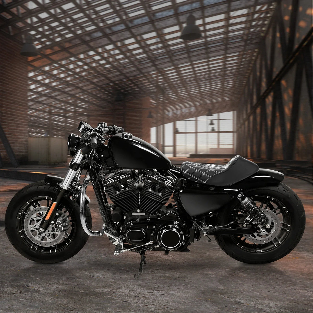 Solo Rider Seat Black for 883 1200 XL 48 72 Harley Sportster (2010–2022)