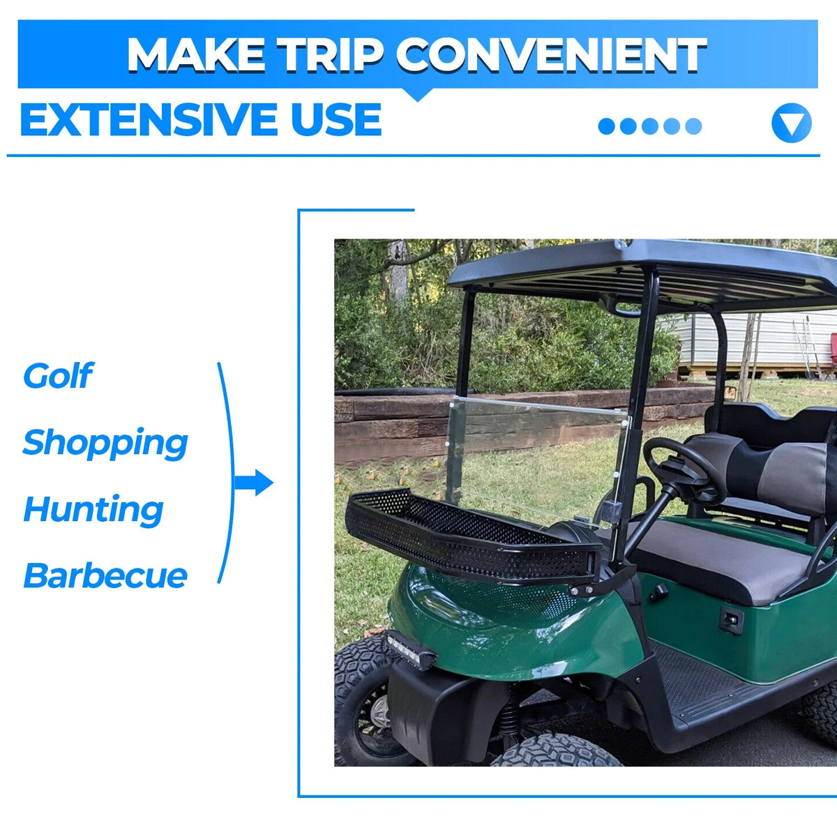 Front Clay Basket Storage for Golf Cart EZGO RXV (2008–Present)