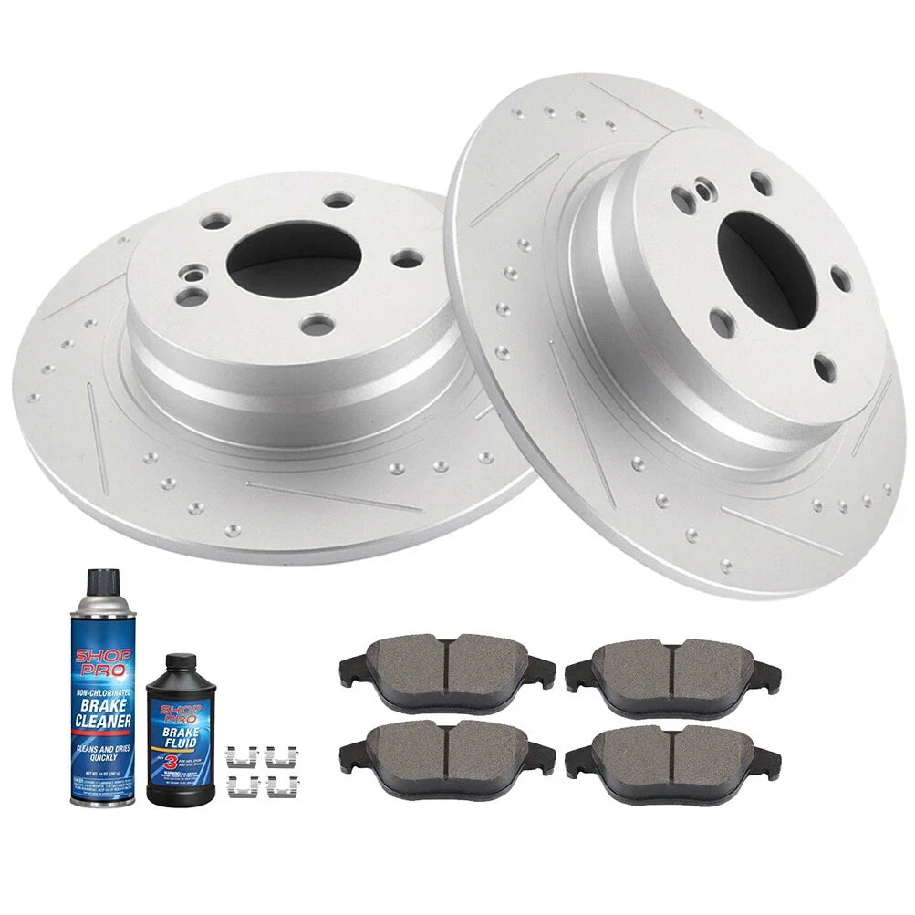 Rear Brake Rotor and Ceramic Pad for Mercedes-Benz C300 (2008–2012)