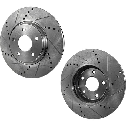 2015-2020 Ford Mustang Cross-Drilled and Slotted Brake Discs