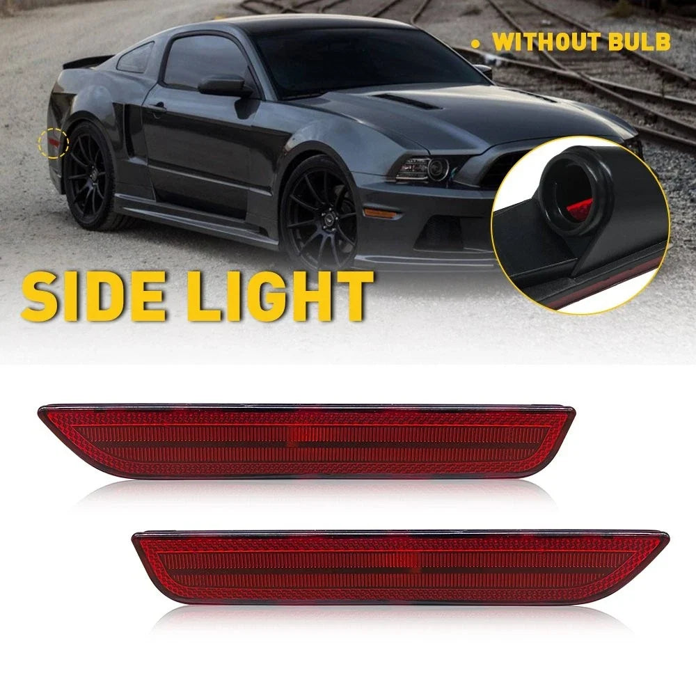 Set of 2 Reflectors for Rear Bumper Side Marker Lights - Ford Mustang 2010-2014