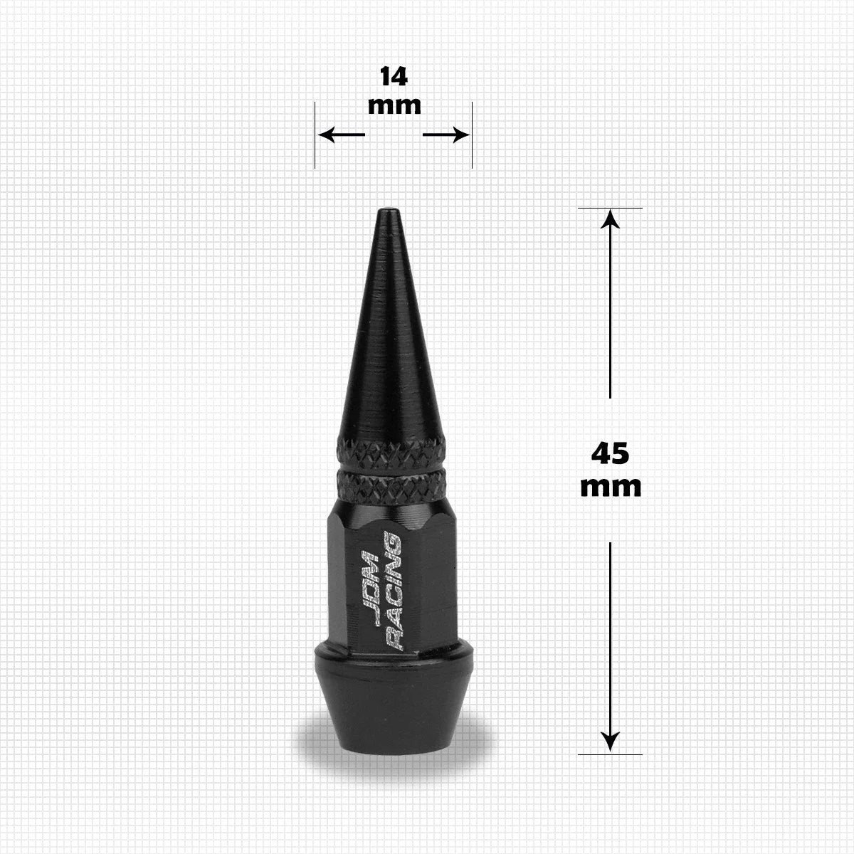4 Black Aluminum Spiked Tire Valve Stem Caps for Universal Fit Vehicles