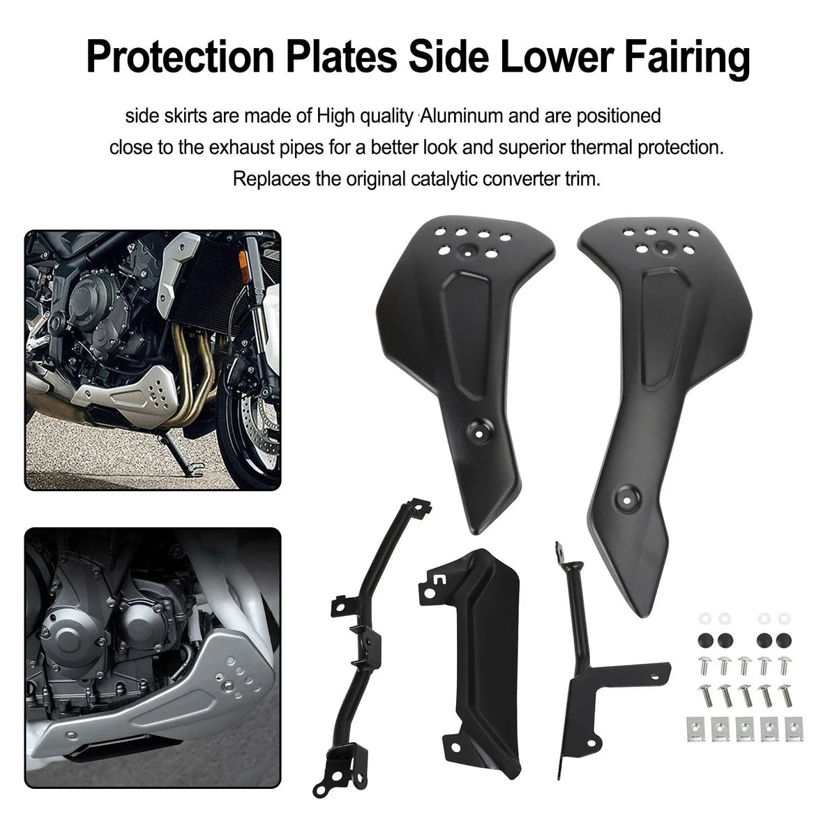 Belly Protection Plates for Lower Engine - Black, Trident 660 (2021)