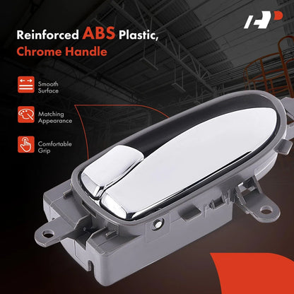 Left Interior Door Handle Gray Chrome for Altima Maxima 2013-2021