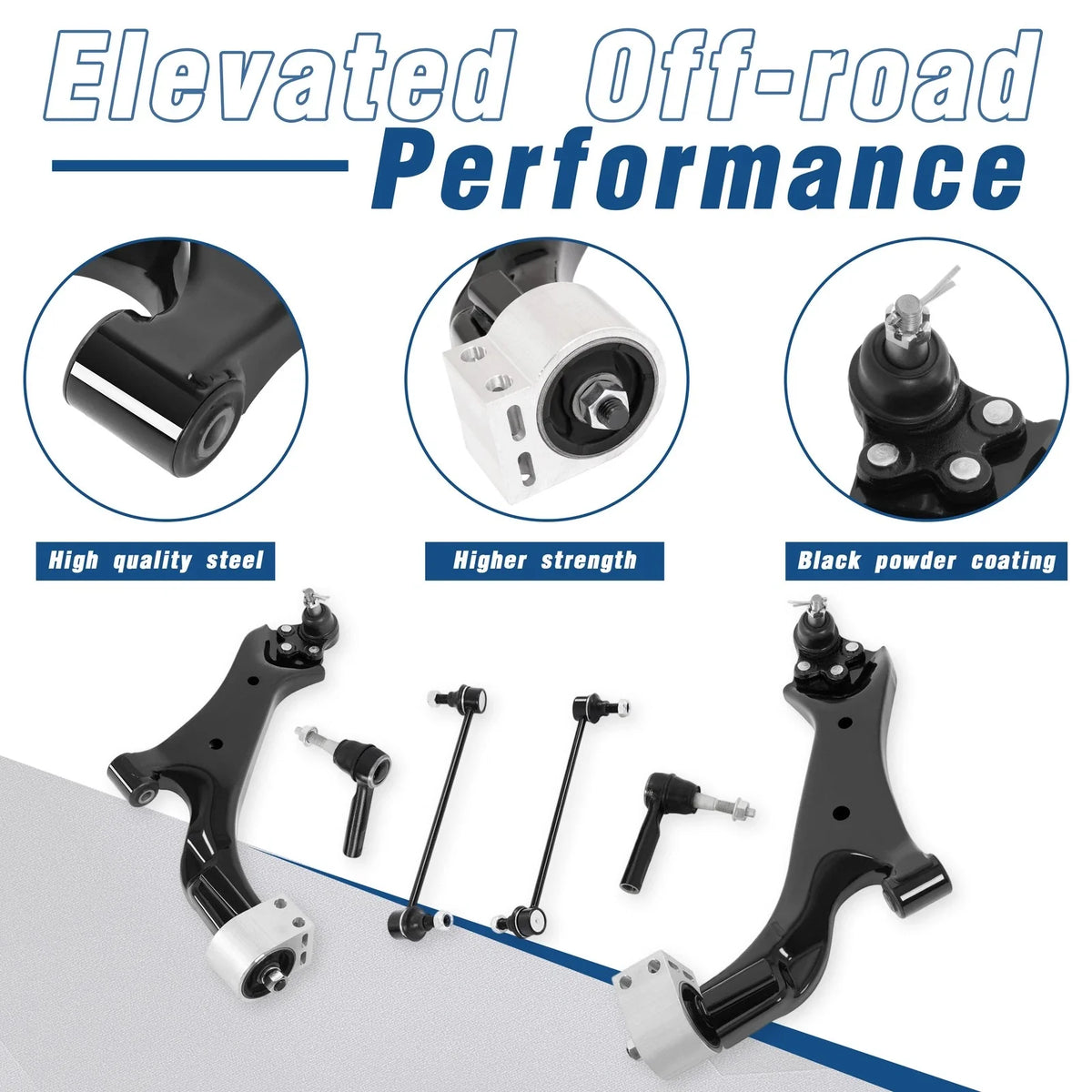 6pc Front Control Arms and Tie Rod Ends Set for 2010-2017 Equinox Terrain