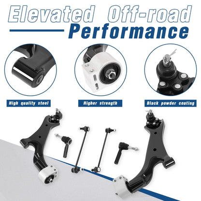 6pc Front Control Arms and Tie Rod Ends Set for 2010-2017 Equinox Terrain