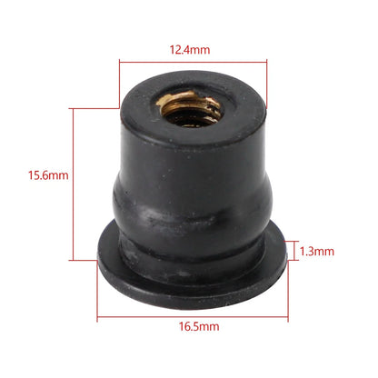 Set of 20 M6 Rubber Well Nuts for Windscreen & Fairing (Fits 13mm Hole)
