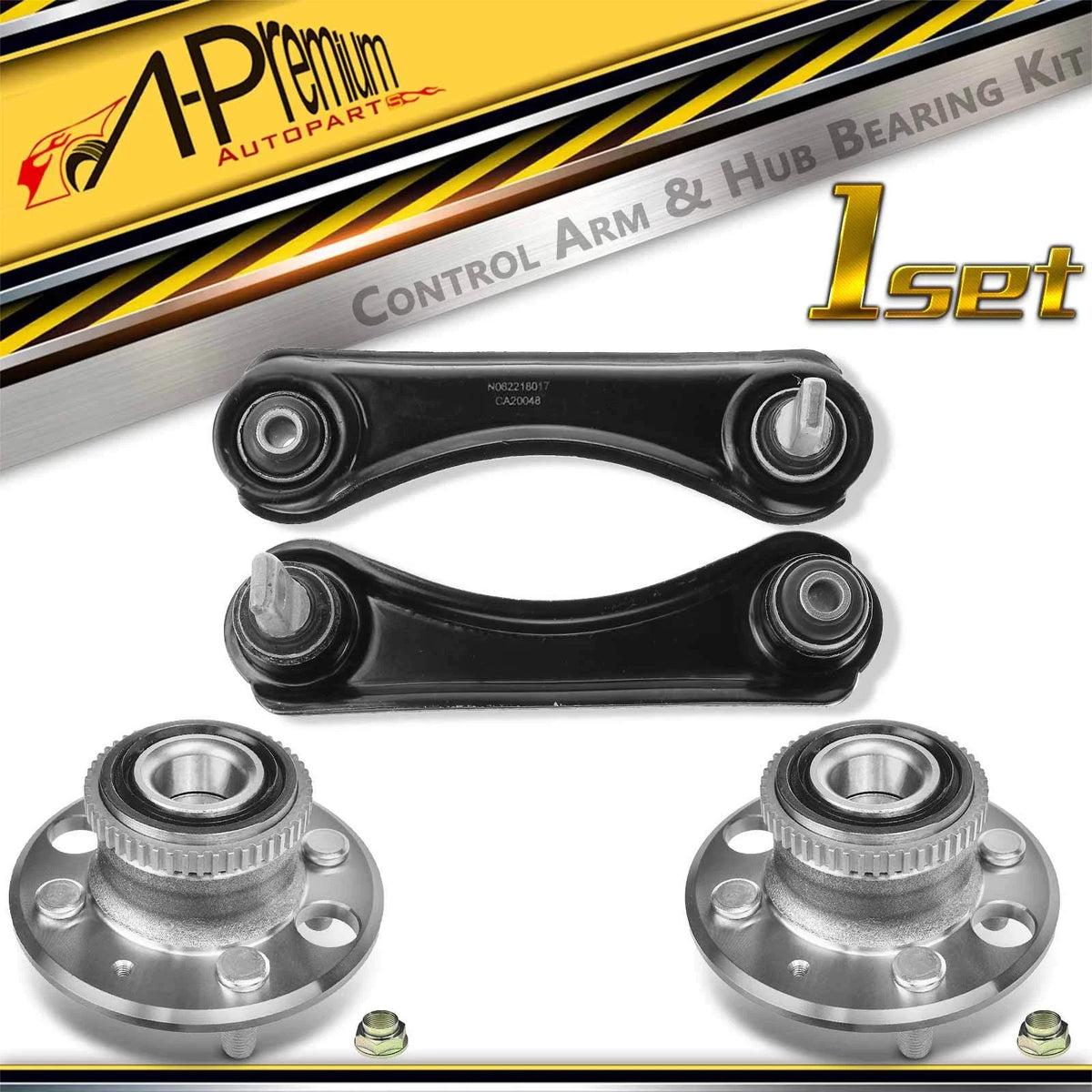Set of 4 Wheel Bearing Control Arm Ball Joint Kit for Honda Civic (1992–1995)