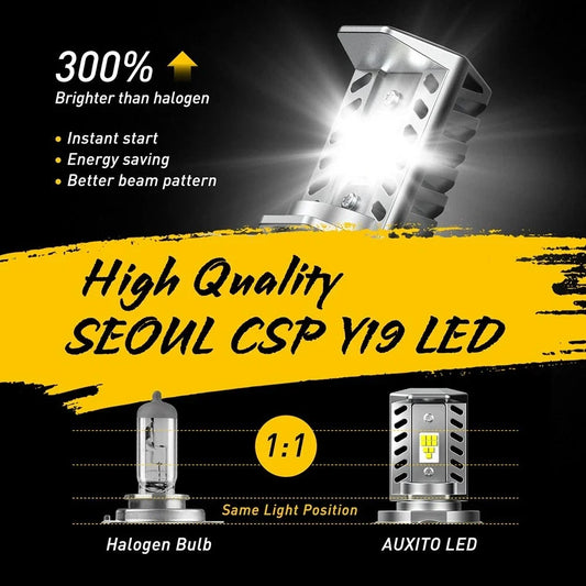 AUXITO 9003 H4 LED Headlight Bulbs for Motorcycle (Hi/Low Beam)