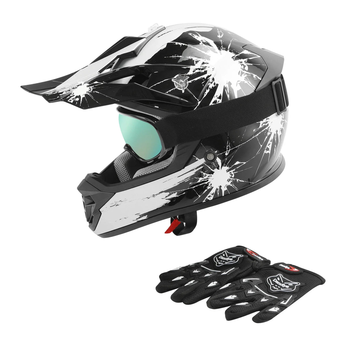 DOT Youth Helmet for Kids Motocross ATV UTV MX Off-Road (Goggles + Gloves)