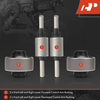 4-Piece Control Arm Bushings for Nissan Rogue 2014 to 2020