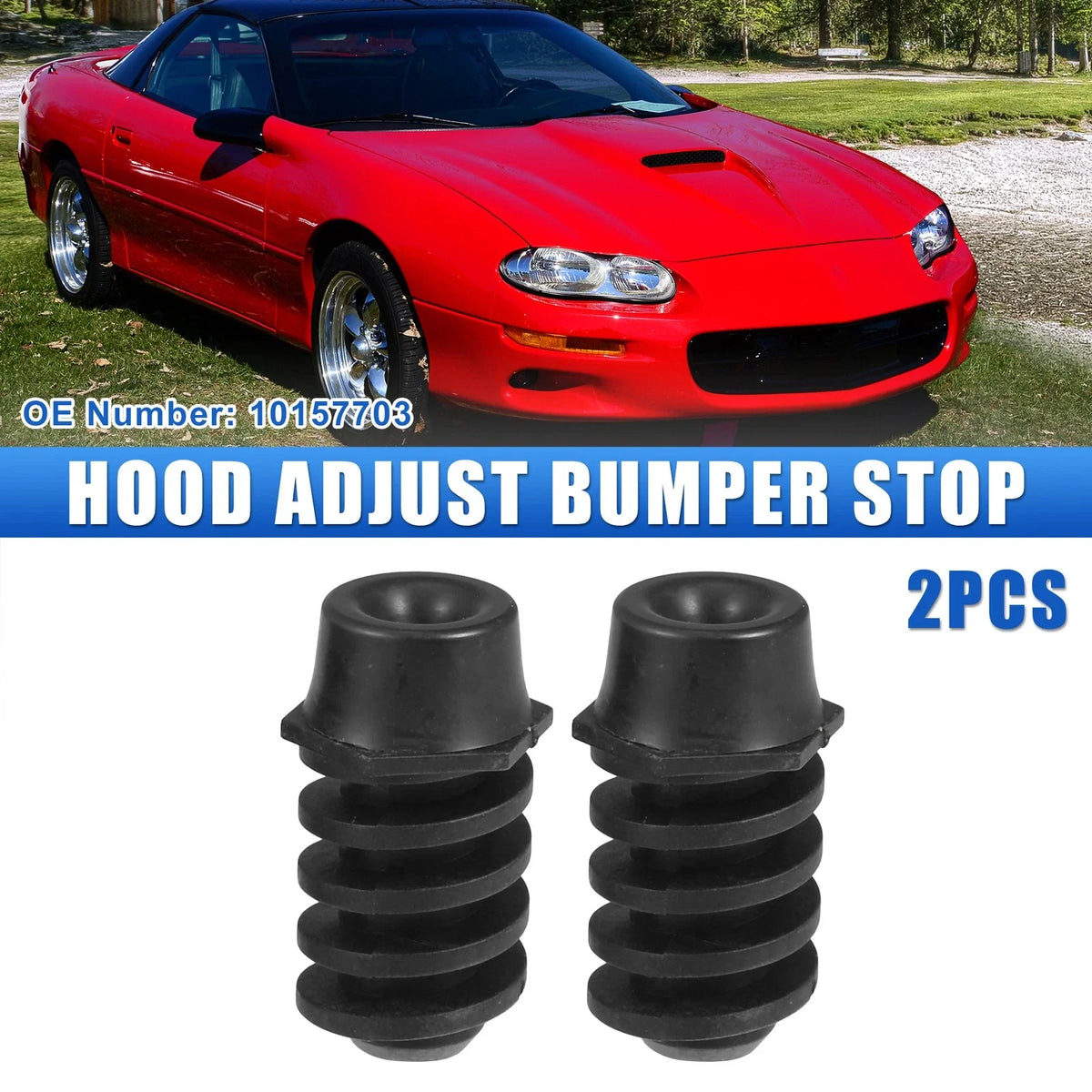 2pcs Front Hood Adjust Bumper Stop w/ Rubber Cap for Buick Regal  No.10157703