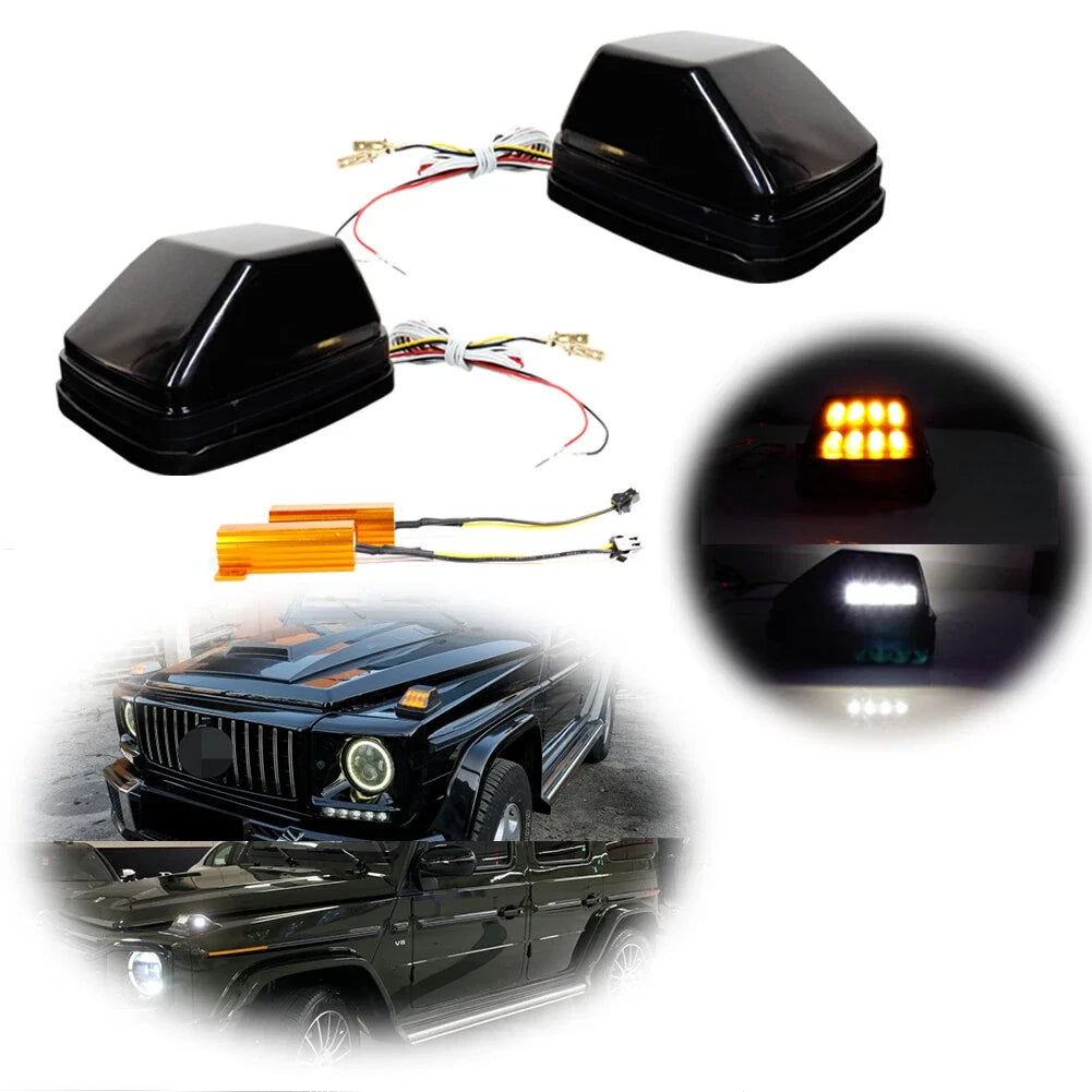 Amber/White LED Turn Signal Indicator Lamp for Benz W463 G-Class (1990–2018)